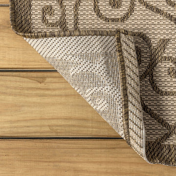 Madrid Vintage Filigree Textured Weave Indoor/outdoor Octagon Rug